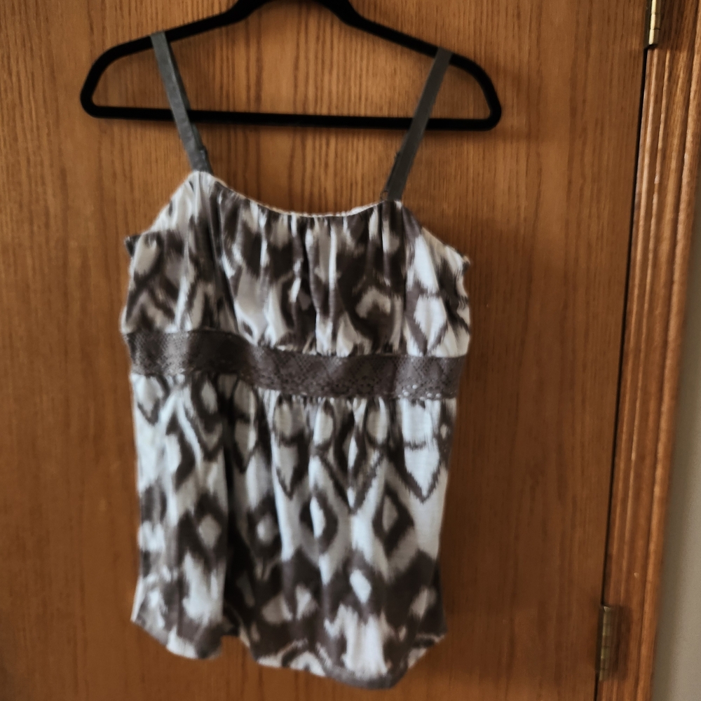 Torrid Black and Gray Ruched Sleeveless Camisole